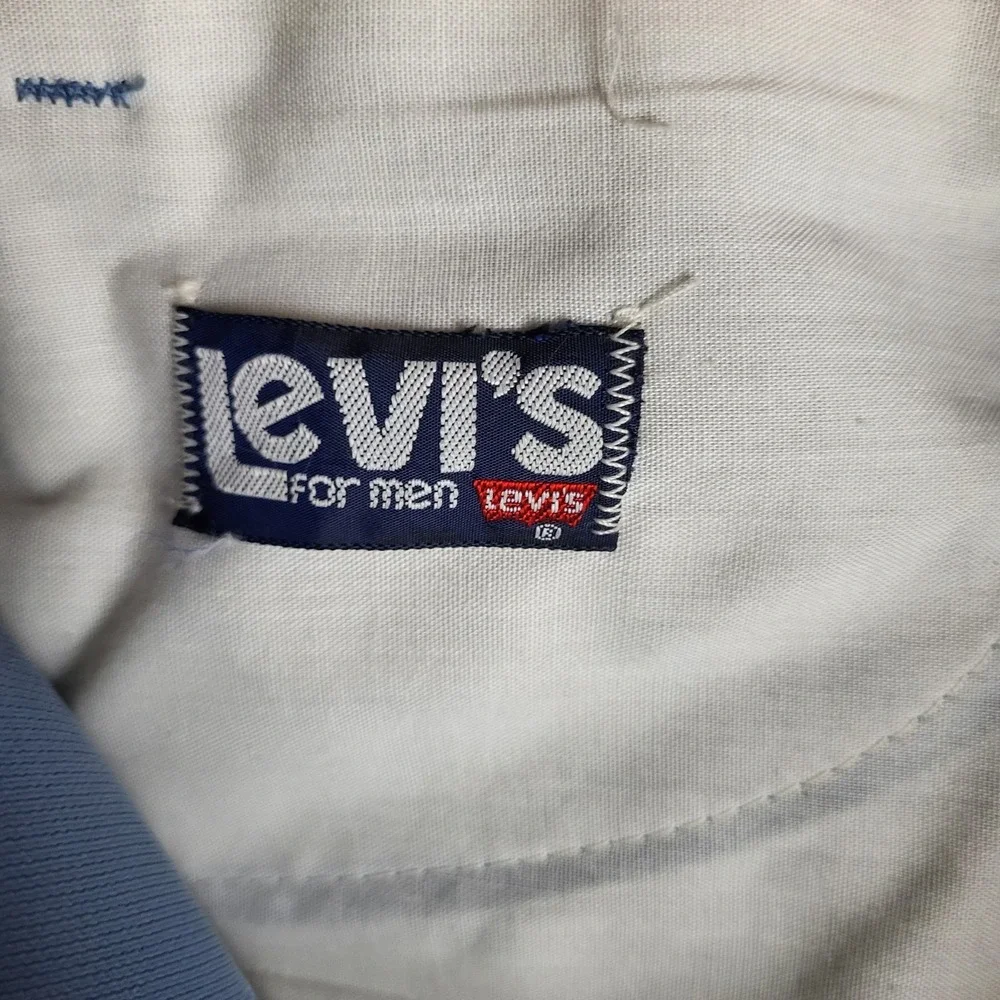 Vintage Levis Polyester Pants Mens 36x30 Blue 70s Western‎ Rockabilly Hippie